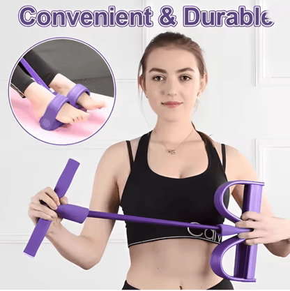 FlexCore 4 Tube Pedal Resistance Band Full Body Fitness Trainer 1