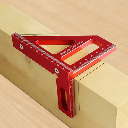 Precision Aluminum Alloy Woodworking Square Protractor – High-Accuracy Miter Triangle Ruler for Engineers & Carpenters