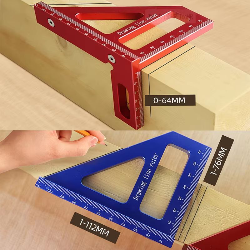 Precision Aluminum Alloy Woodworking Square Protractor  HighAccuracy Miter Triangle Ruler For Engin 2