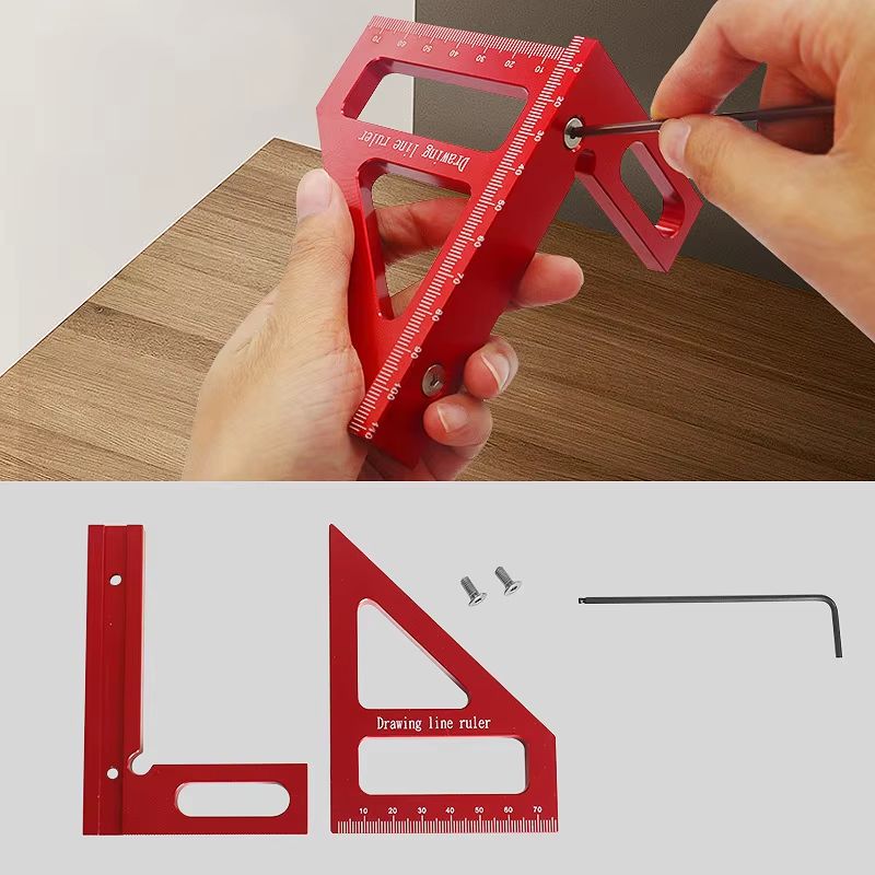 Precision Aluminum Alloy Woodworking Square Protractor  HighAccuracy Miter Triangle Ruler For Engin 5