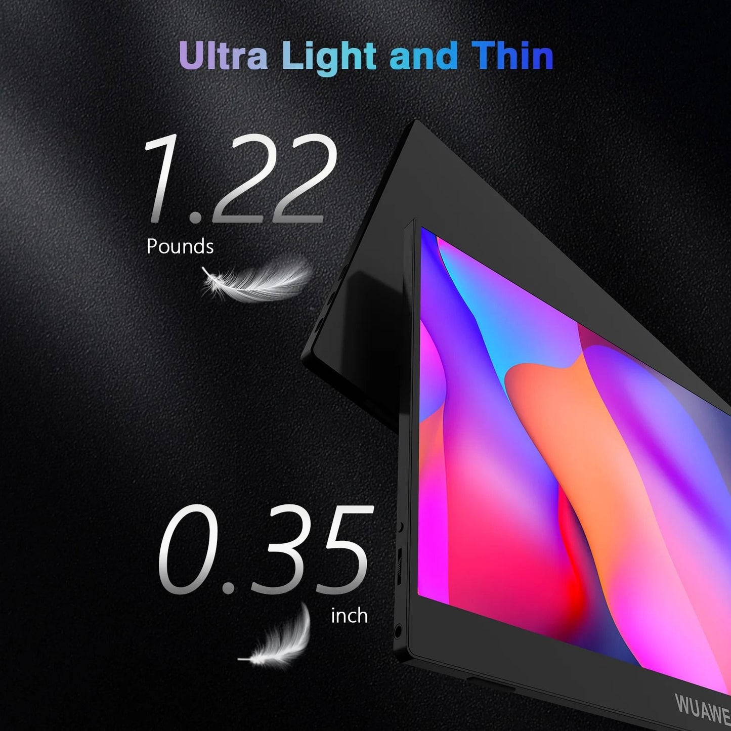 WUAWE 14 Inch Portable Monitor USB C HDMI Travel Display 5