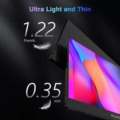 WUAWE 14 Inch Portable Monitor USB C HDMI Travel Display 5