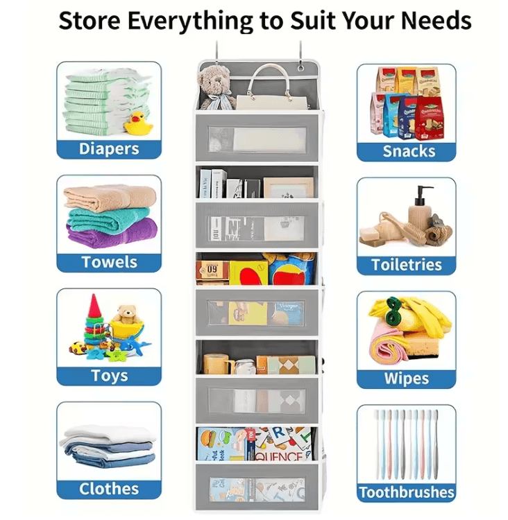 NeatNest 5 Shelf Hanging Door Storage Organizer With Large Pockets 1