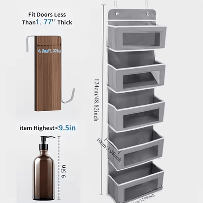 NeatNest 5 Shelf Hanging Door Storage Organizer With Large Pockets 2