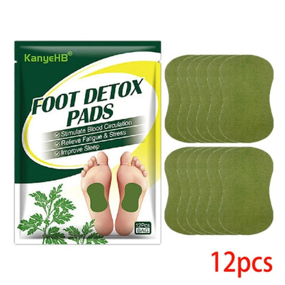 Detox Foot Care Patch 12Pcs Natural Herbal Wormwood Weight Loss Relaxation Stress Relief Deep Clean 4
