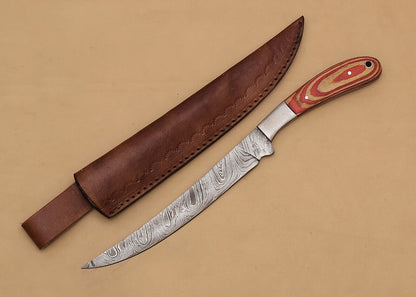 Vintage Craft Damascus Chef Fillet Knife  HandForged Blade For True Artisans 2