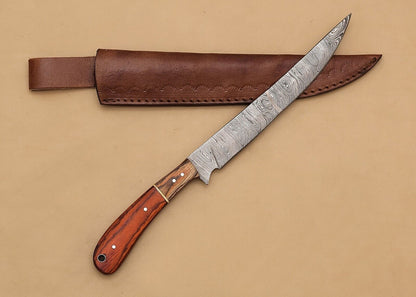 Damascus Precision Edge Knife  Handmade Fillet Tool For Culinary Masters 1