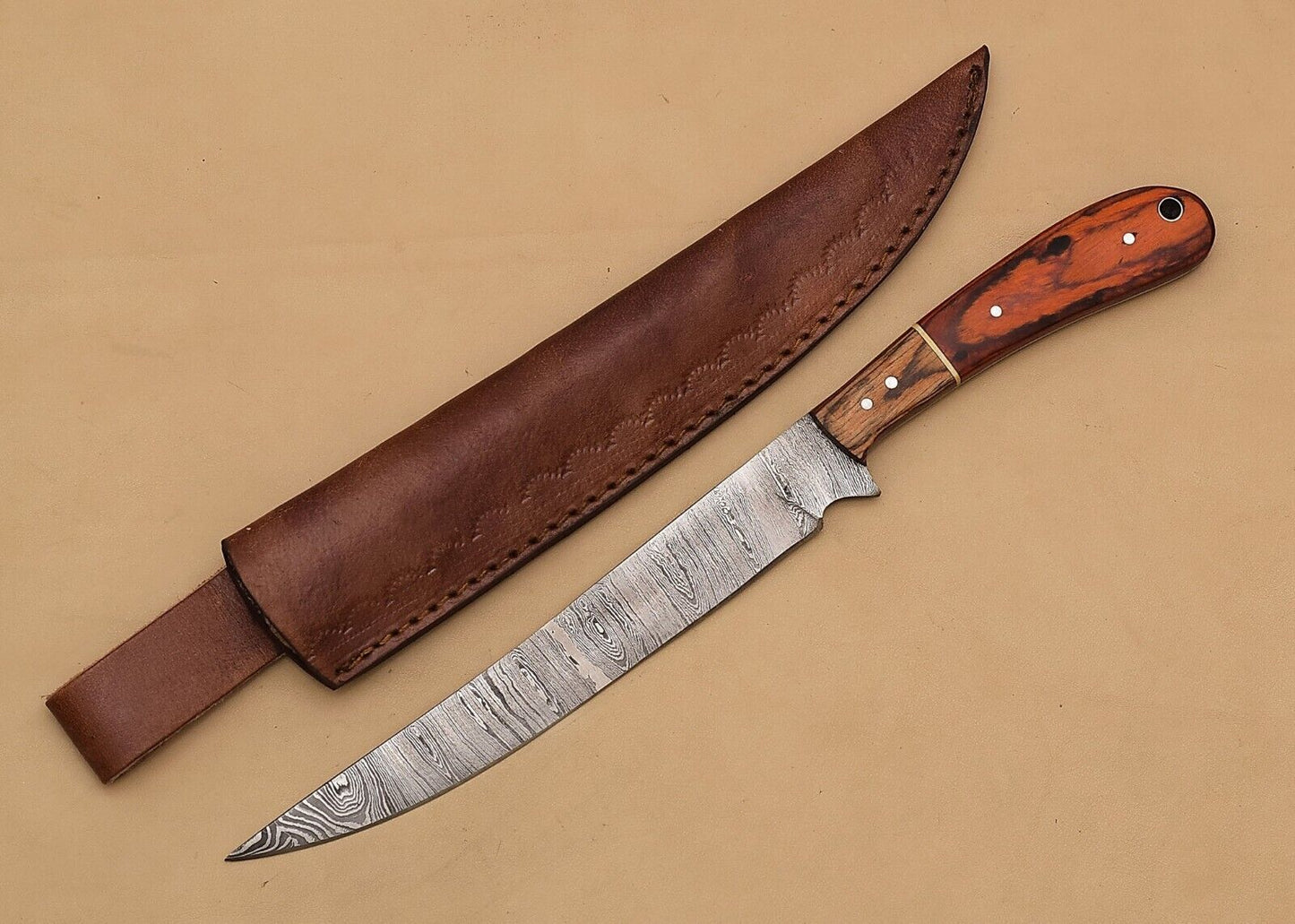Damascus Precision Edge Knife  Handmade Fillet Tool For Culinary Masters 2