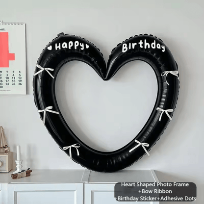 HeartGlow Happy Birthday Photo Frame Balloon Set With Bowknot Decor 2