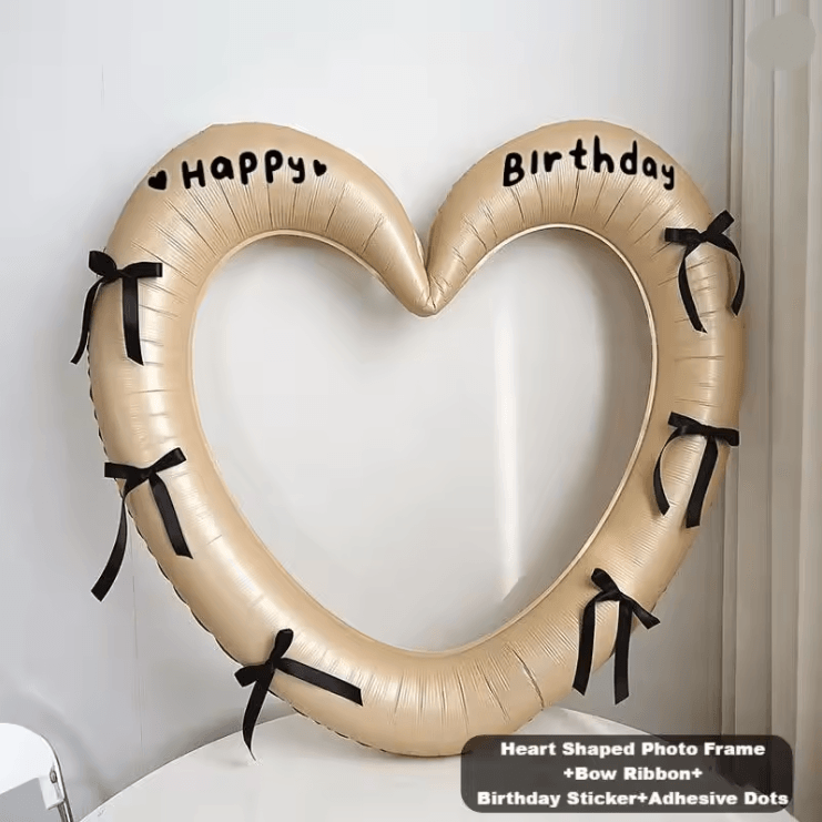 HeartGlow Happy Birthday Photo Frame Balloon Set With Bowknot Decor 3