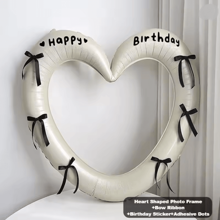 HeartGlow Happy Birthday Photo Frame Balloon Set With Bowknot Decor 5