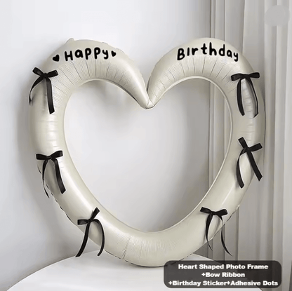 HeartGlow Happy Birthday Photo Frame Balloon Set With Bowknot Decor 5