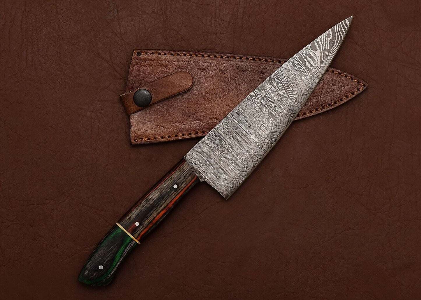 Damascus Steel Mastercraft Knife  Perfect For Kitchen Hunting  Survival 1