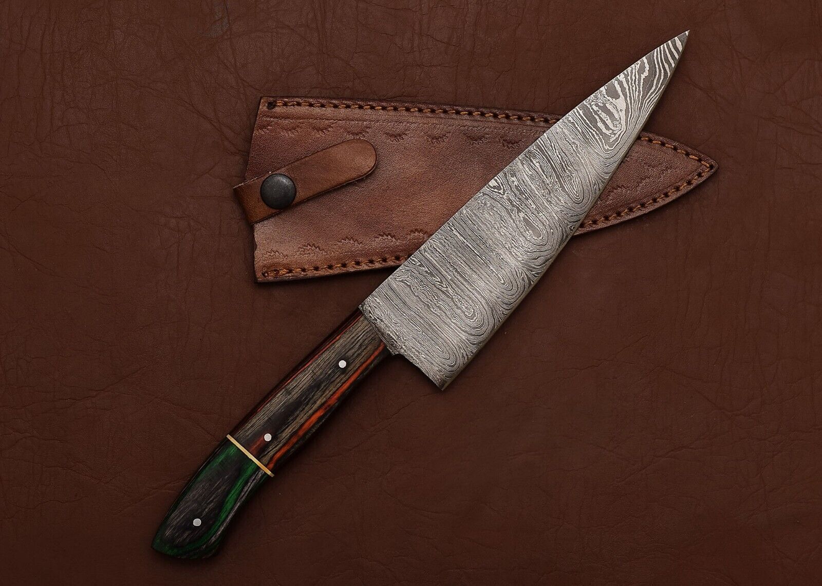 Damascus Steel Mastercraft Knife  Perfect For Kitchen Hunting  Survival 1