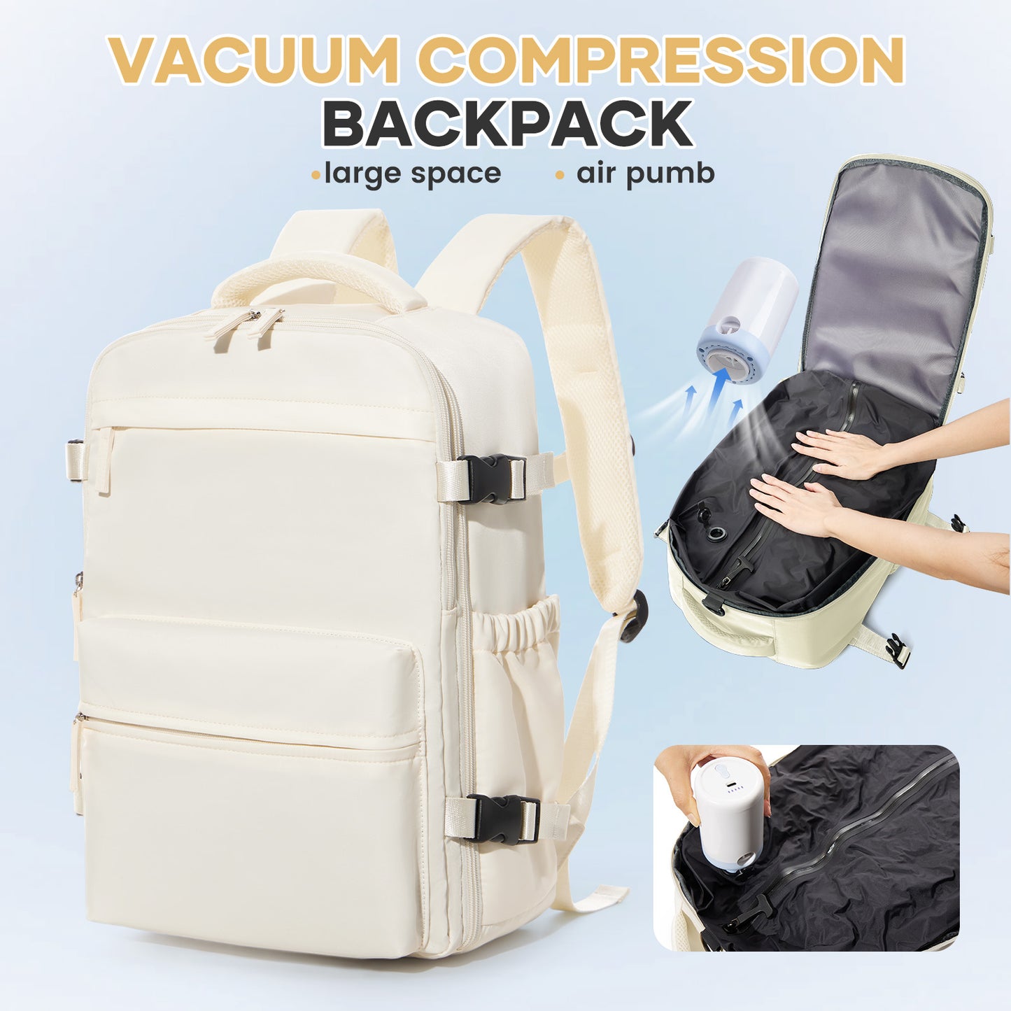 Cabin Airplane Ryanair Backpack Travel, Air Vacuum Compression Backpack, Women Men Laptop Bag Handbag Business