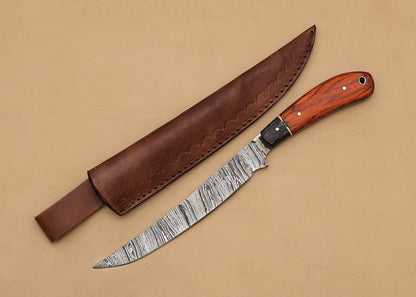 The Artisan Forge Damascus Knife – 12" Fillet Blade for Precision and Power