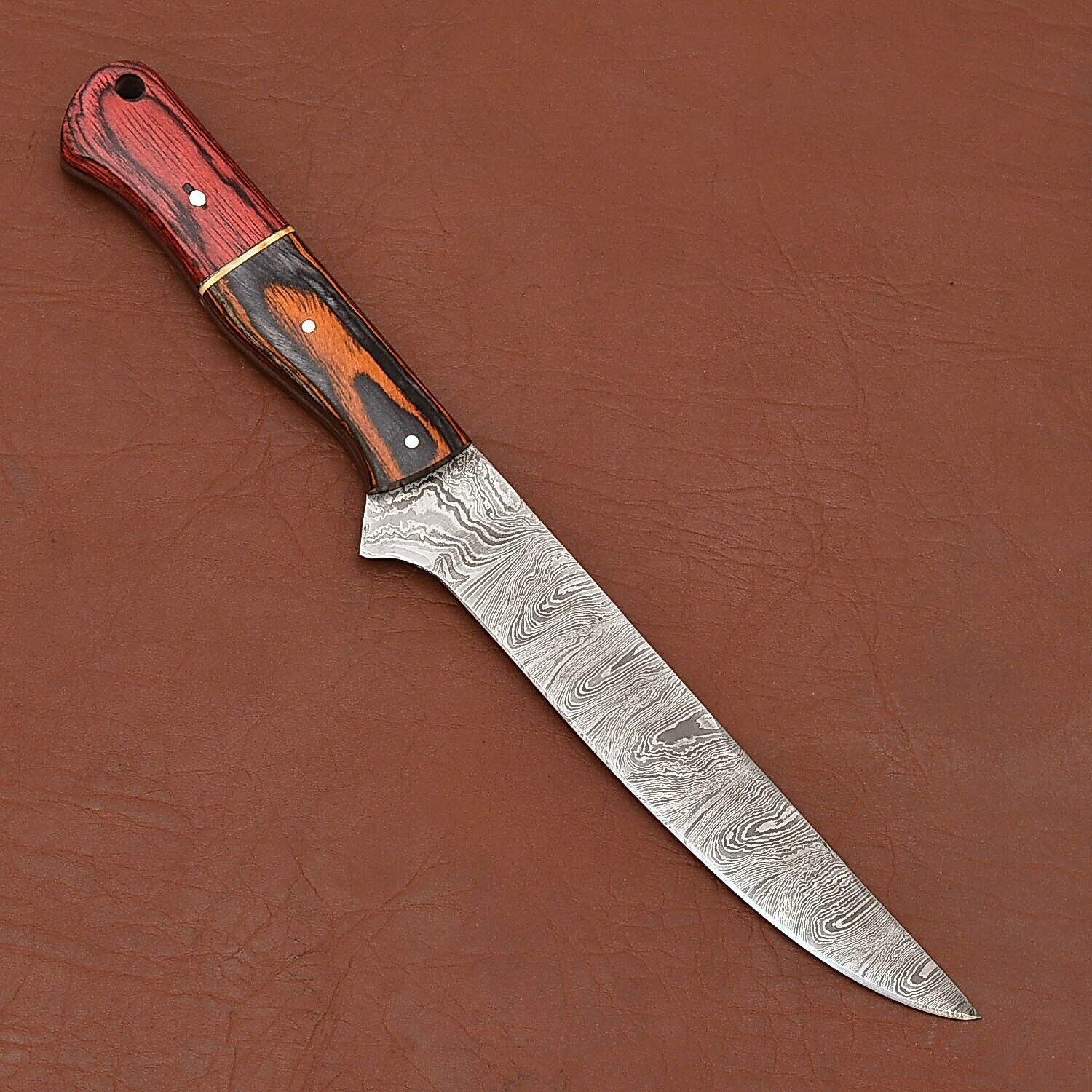 Damascus Steel Marvel  Handmade 12 Fillet Knife With Wooden Handle 1