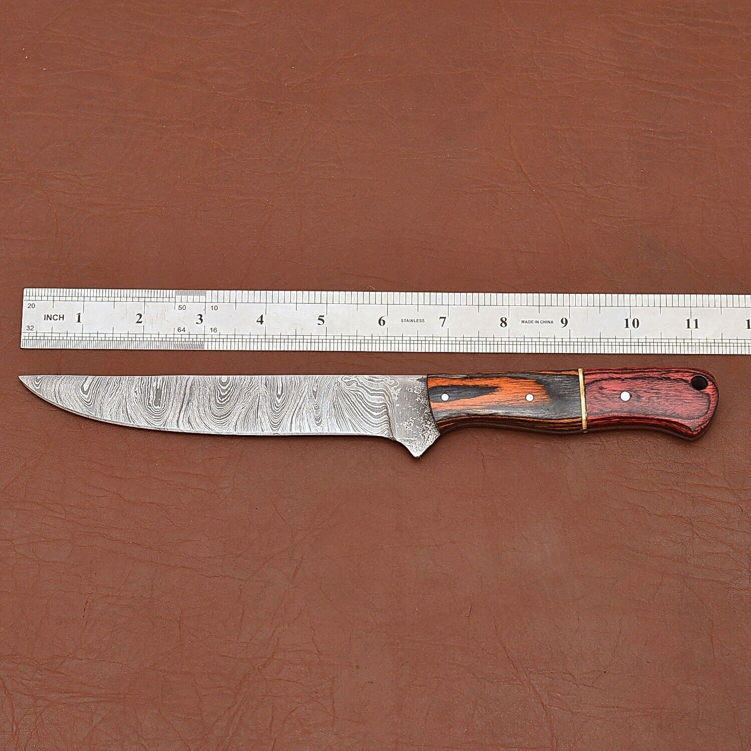 Damascus Steel Marvel  Handmade 12 Fillet Knife With Wooden Handle 2