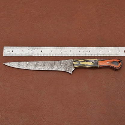 Damascus Legacy Chef Knife  Razor Sharp Fillet Blade With Leather Case 2