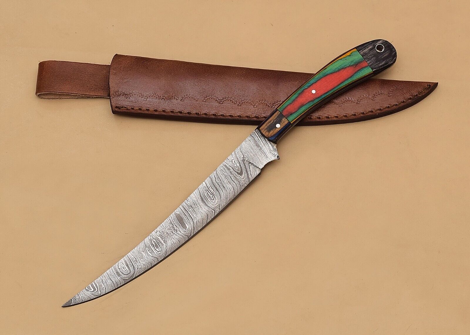 Damascus Monarch Knife  Custom Handmade Fillet Blade Of Distinction 2