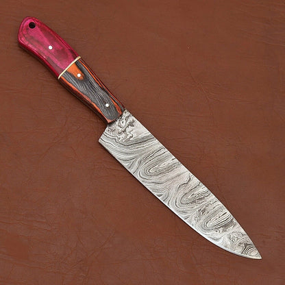 The Crafted Edge  Damascus Steel Fillet Knife With Polished Handle 1