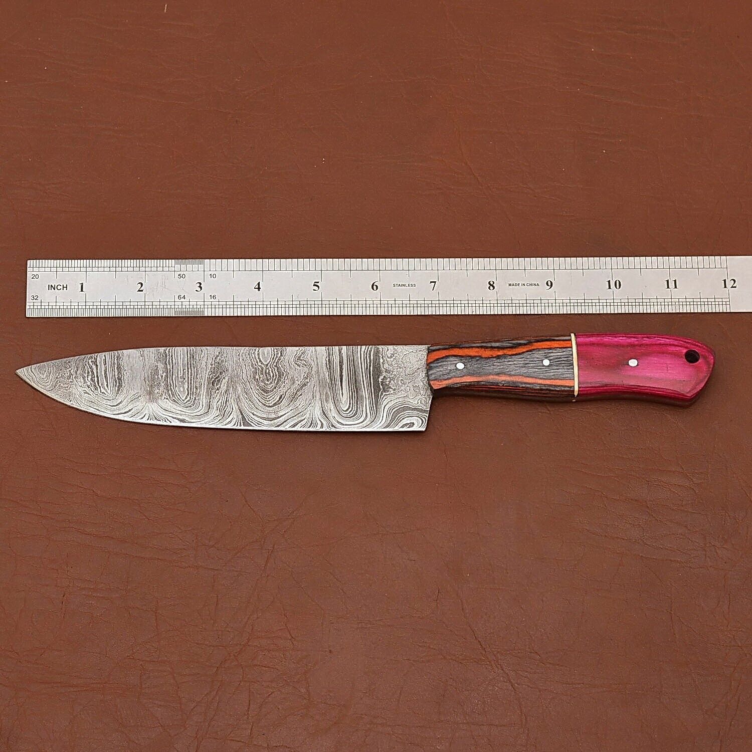 The Crafted Edge  Damascus Steel Fillet Knife With Polished Handle 2