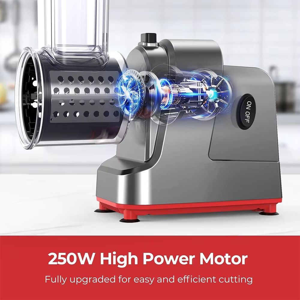 LMETJMA 5in1 Electric Vegetable Slicer  Automatic Salad Shooter  Cheese Grater 4
