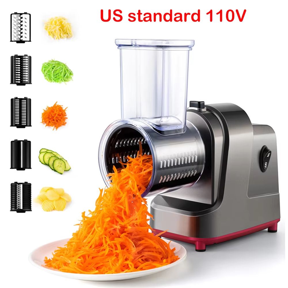 LMETJMA 5in1 Electric Vegetable Slicer  Automatic Salad Shooter  Cheese Grater 7