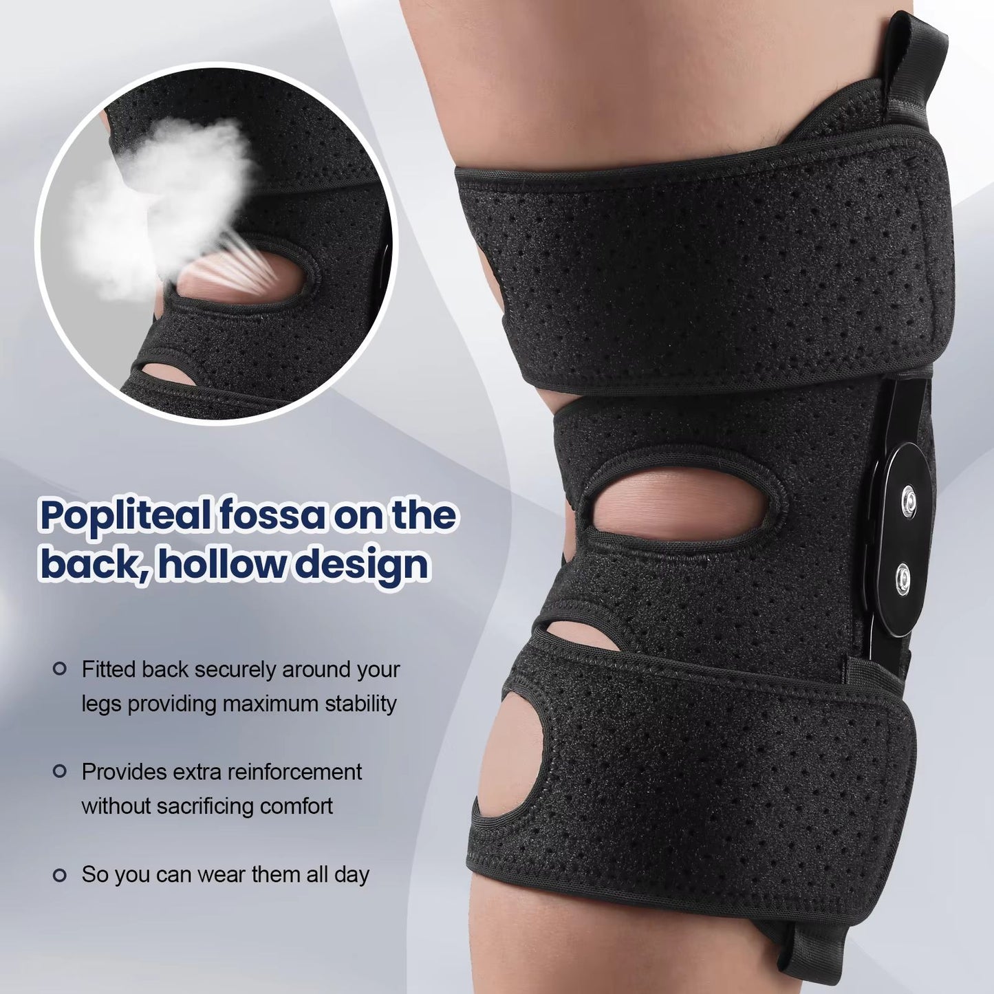 Hinged Knee Brace With Patella Gel Pads  Adjustable Support For Meniscus ACL  MCL Injury Recovery 3