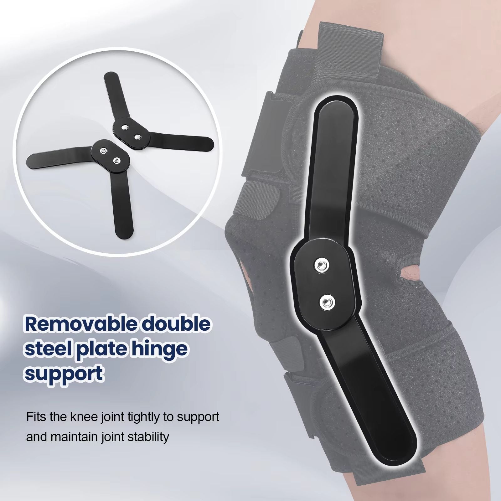 Hinged Knee Brace With Patella Gel Pads  Adjustable Support For Meniscus ACL  MCL Injury Recovery 4