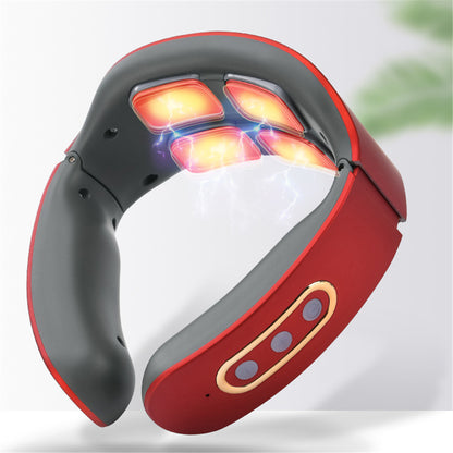Adjustable Heat Cervical Vertebra Massager, Smart Electric Neck and Shoulder Pulse Device, Relax Pain Relief Kneading