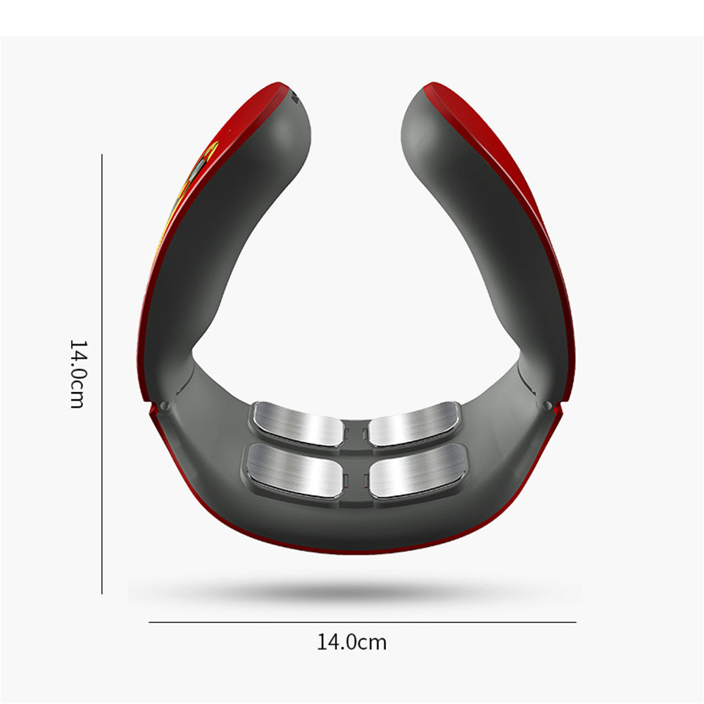 Adjustable Heat Cervical Vertebra Massager, Smart Electric Neck and Shoulder Pulse Device, Relax Pain Relief Kneading