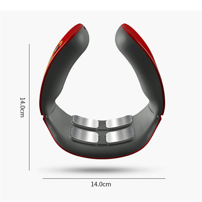 Adjustable Heat Cervical Vertebra Massager, Smart Electric Neck and Shoulder Pulse Device, Relax Pain Relief Kneading