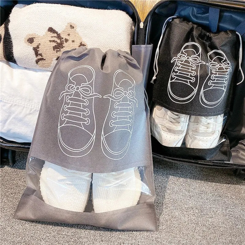Portable Shoe Storage Bag, Waterproof Hanging Closet Organizer, Classified Draw Bag, Multi Pocket Clothing Organizer