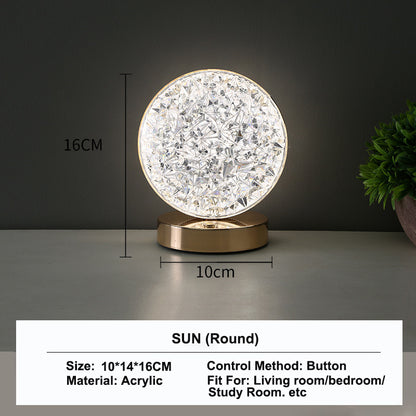 3D Moon Lamp, Touch Control Night Light, USB Bedside LED, Aesthetic Girls Room Decor, Home Ambient Table Light