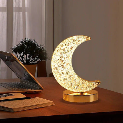3D Moon Lamp, Touch Control Night Light, USB Bedside LED, Aesthetic Girls Room Decor, Home Ambient Table Light