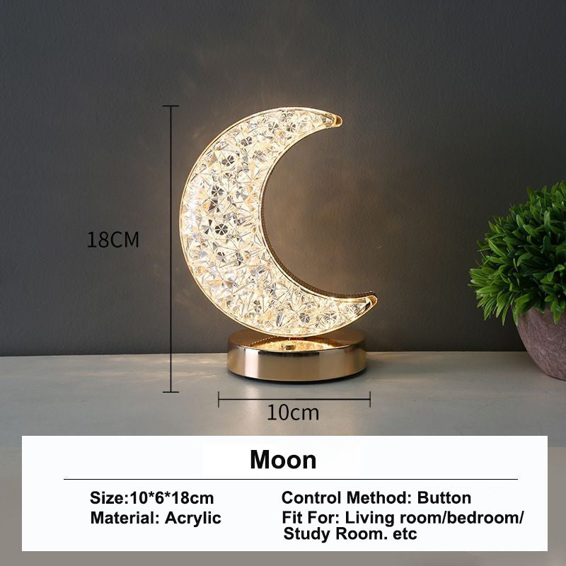 3D Moon Lamp, Touch Control Night Light, USB Bedside LED, Aesthetic Girls Room Decor, Home Ambient Table Light