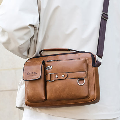 Waterproof Men's Messenger Bag, Office Laptop Briefcase, Large Capacity Shoulder Bag for Work and Travel