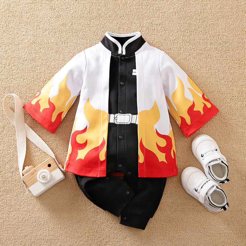 Cute Anime Cape Romper, Newborn Baby Bodysuit, Long Sleeve Cotton Outfit for Boys and Girls