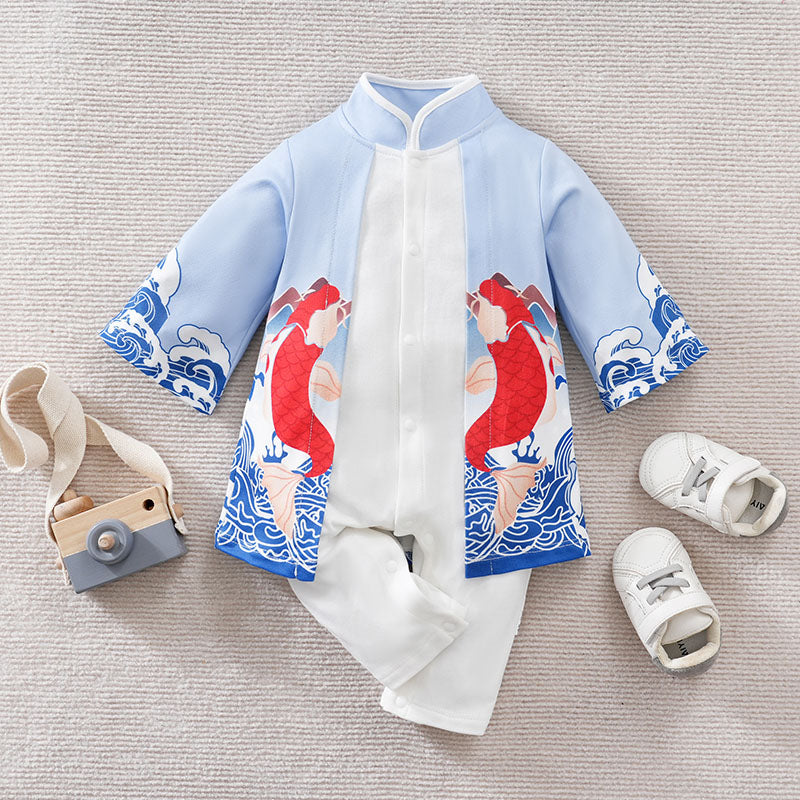 Cute Anime Cape Romper, Newborn Baby Bodysuit, Long Sleeve Cotton Outfit for Boys and Girls