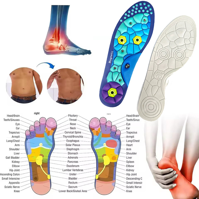 Foot Acupressure Enhanced Magnetic Insoles, Orthopedic Therapy Pads, Detox Massage Inserts, Pain Relief Support