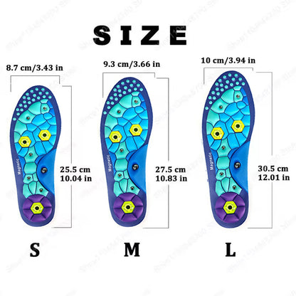 Foot Acupressure Enhanced Magnetic Insoles, Orthopedic Therapy Pads, Detox Massage Inserts, Pain Relief Support