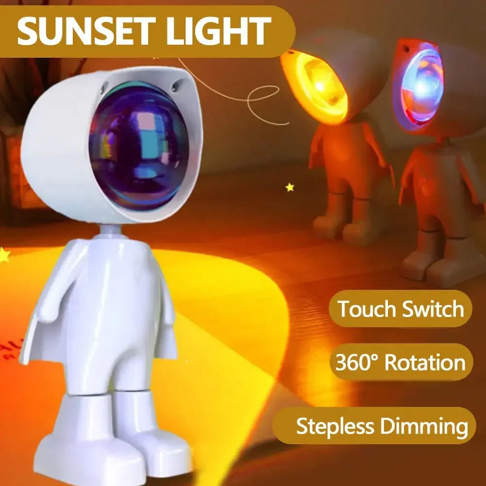 Robot Lamp Rainbow Projection Sun Light Infinite Dimming Table Night Light For Bedroom 2