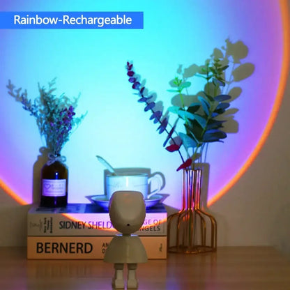 Robot Lamp Rainbow Projection Sun Light Infinite Dimming Table Night Light For Bedroom 8