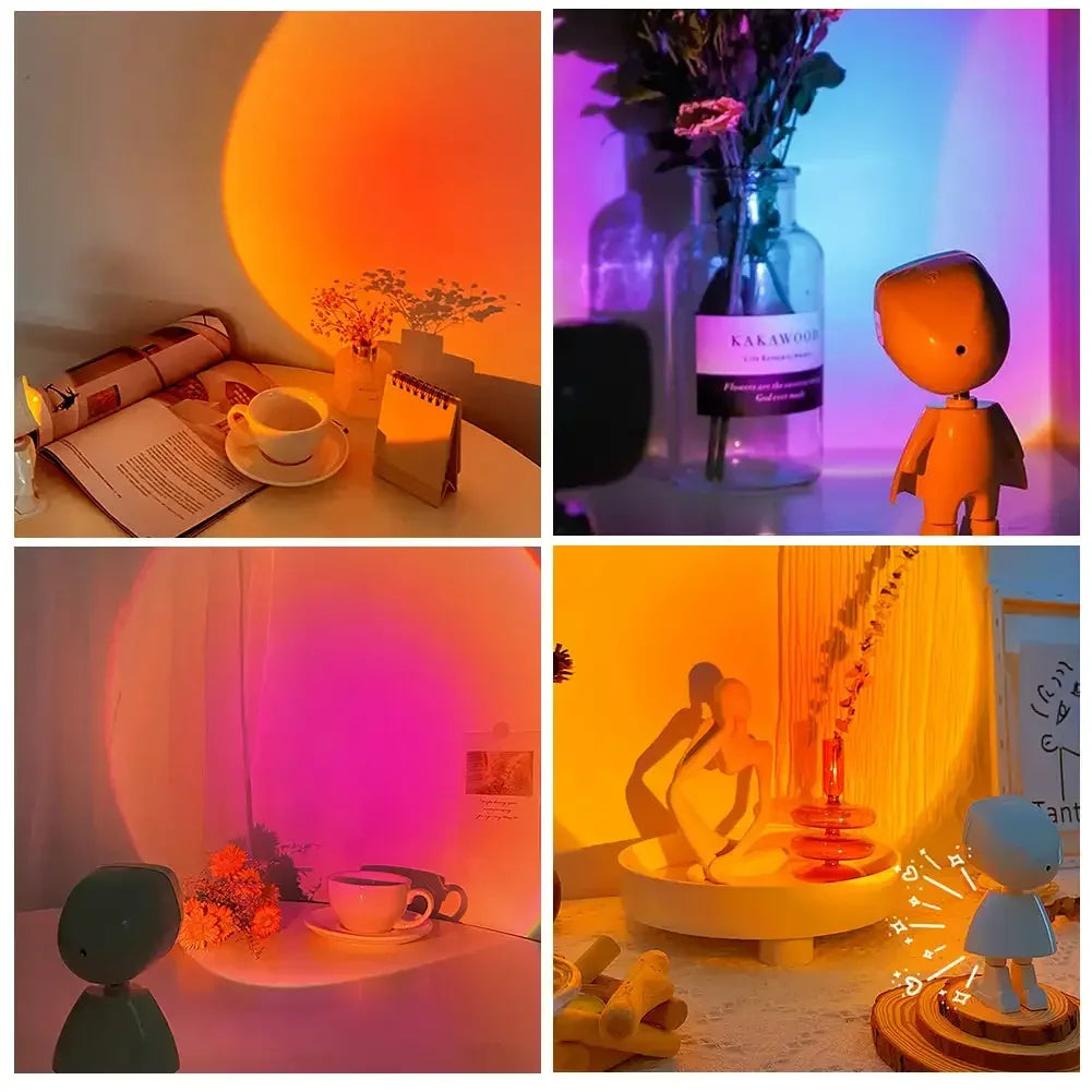 Robot Lamp Rainbow Projection Sun Light Infinite Dimming Table Night Light For Bedroom 4