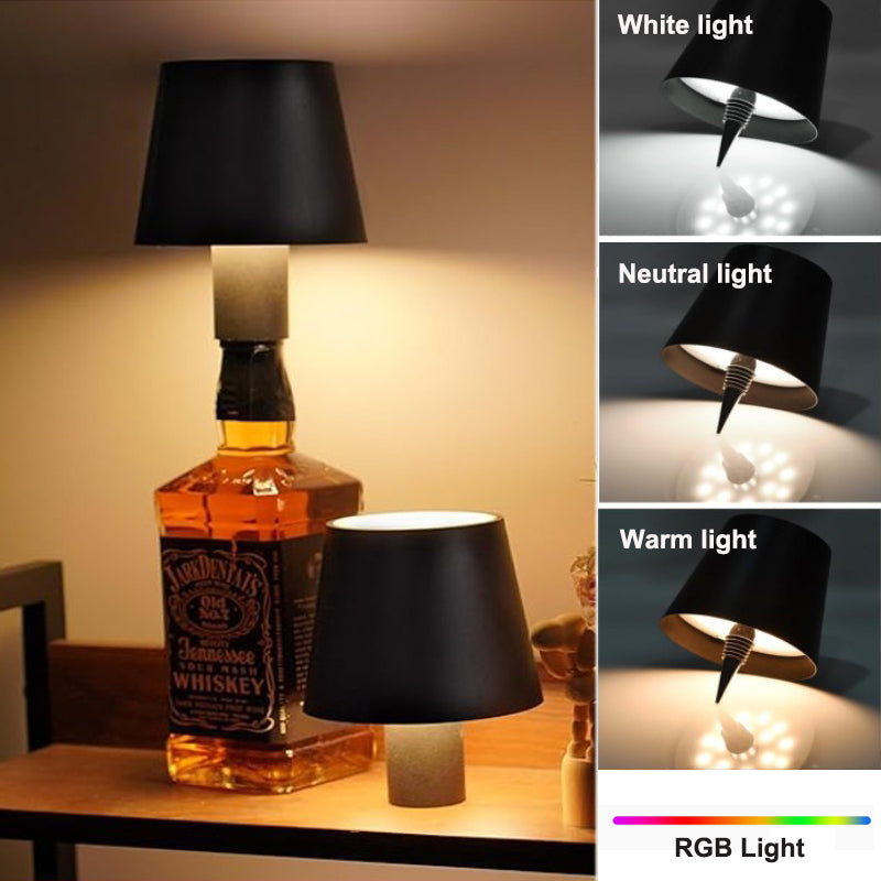 Wireless Table Lamp for Wine Bottles, LED Bottle Light with Touch Control, Ideal for Outdoor, Restaurants, Bars