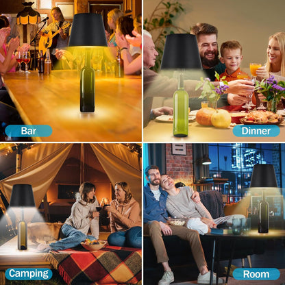 Wireless Table Lamp for Wine Bottles, LED Bottle Light with Touch Control, Ideal for Outdoor, Restaurants, Bars