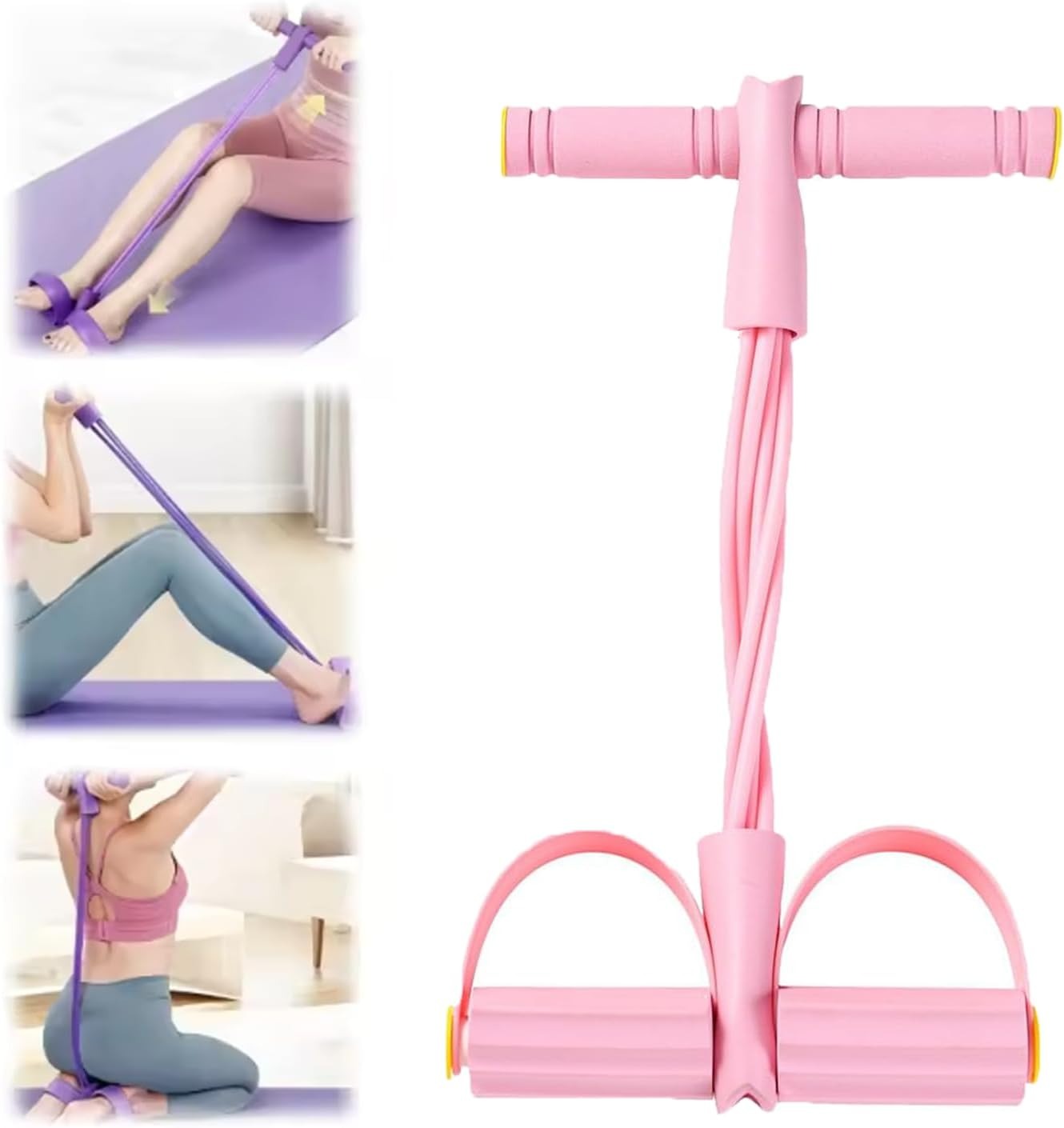 Resistance Band Multi Function Tension Rope, 6 Tube Elastic Yoga Pedal Puller, Fitness Bands 6-Tube Elastic For Abdomen