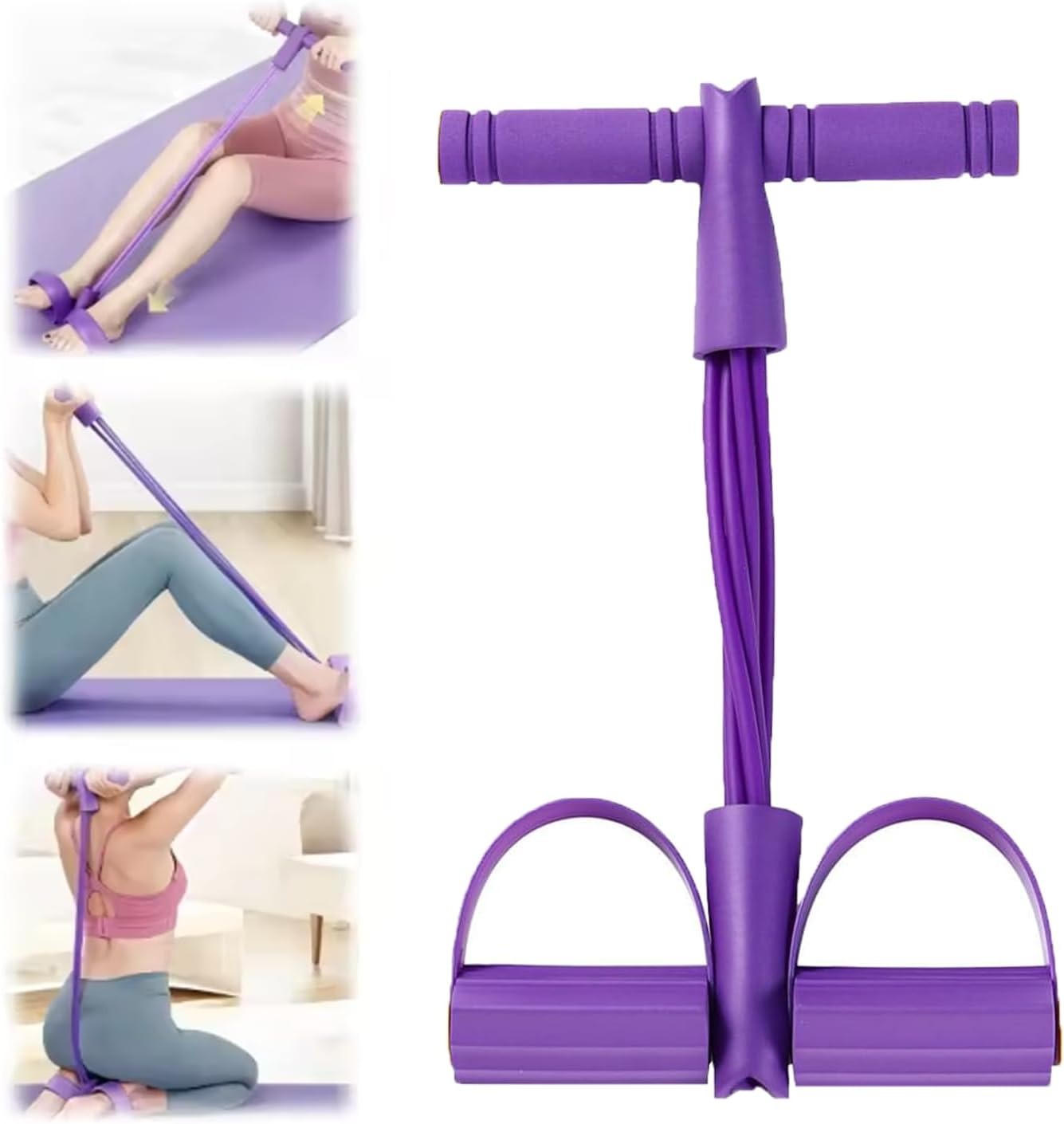 Resistance Band Multi Function Tension Rope, 6 Tube Elastic Yoga Pedal Puller, Fitness Bands 6-Tube Elastic For Abdomen