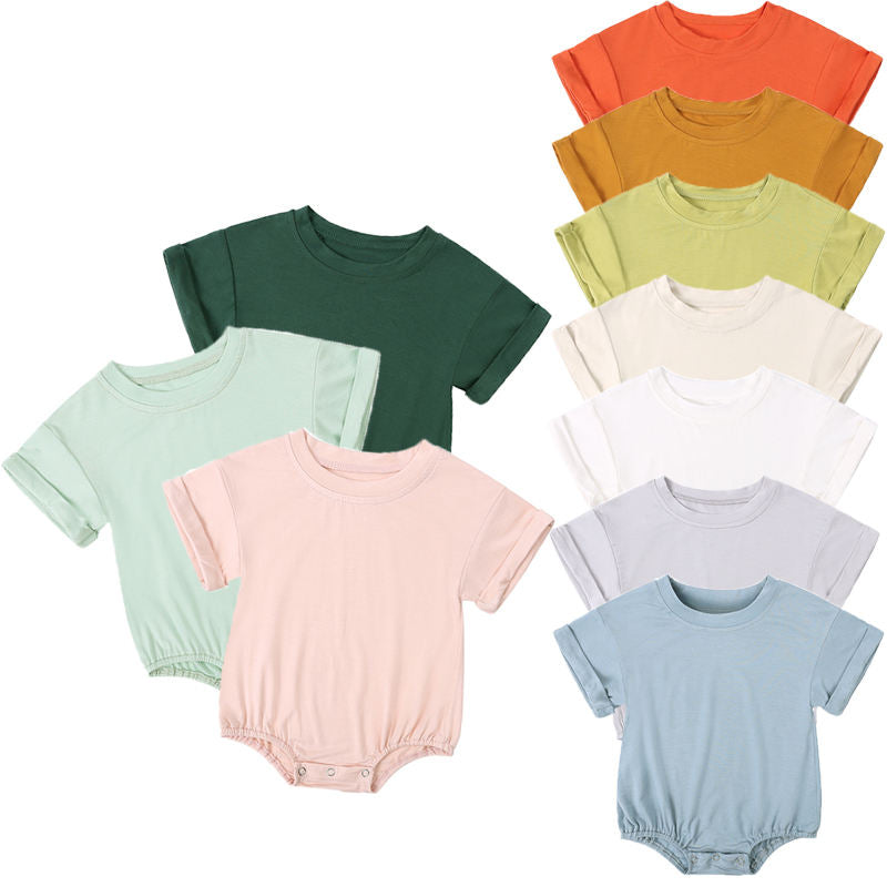 Baby Romper Bamboo Fiber Jumpsuit Casual Newborn Clothes For Boys And Girls Short Sleeve Bodysuit 1